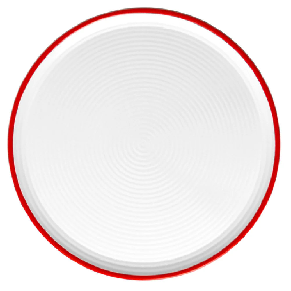 BauscherHepp T3014R 13-3/4 Inch Ripple Pizza Plate Melamine White with Red Rim BauscherHepp T3014R 13-3/4 Inch Ripple Pizza Plate Melamine White with Red Rim