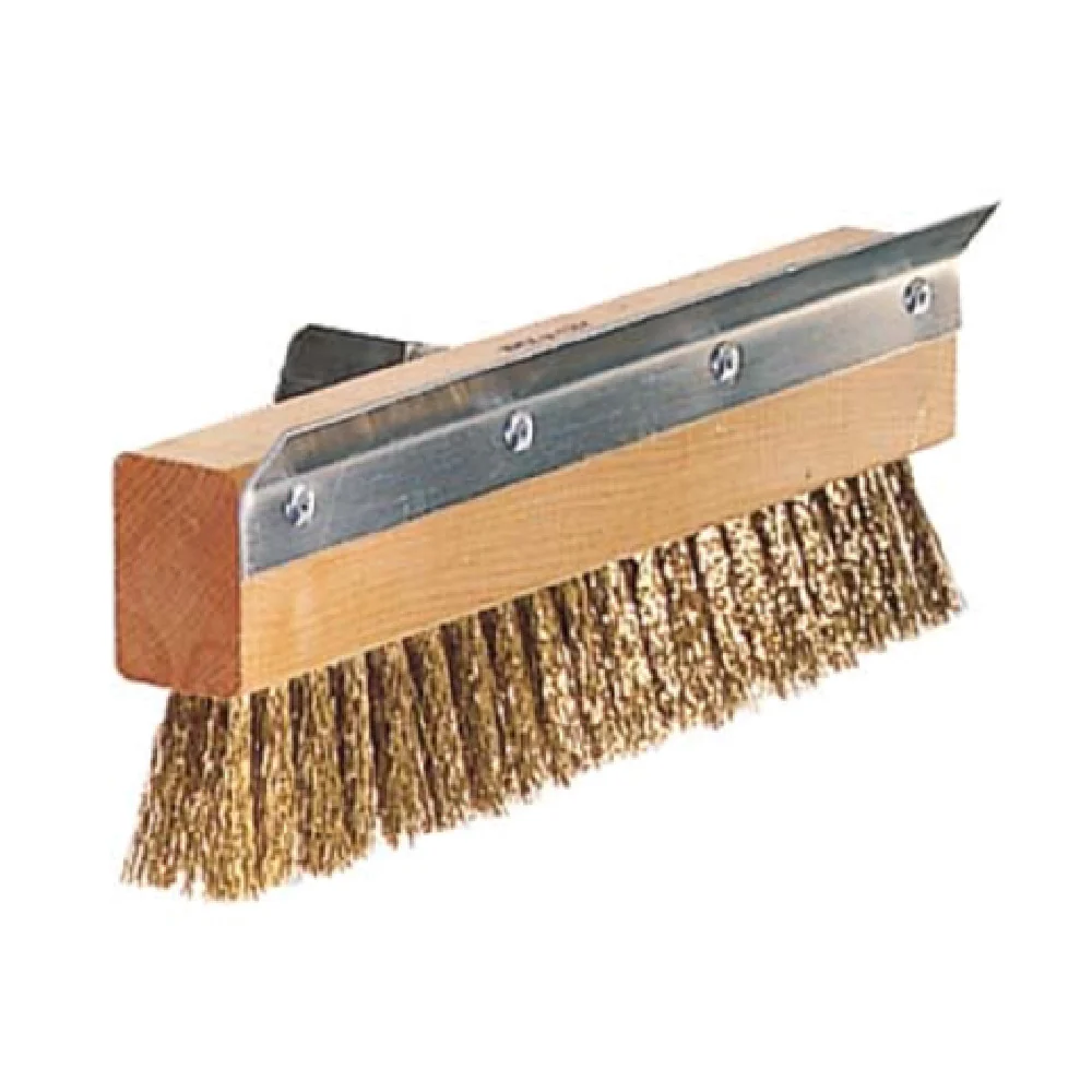 Admiral Craft PZ-1597H 10 Inch Oven Brush Head Brass Wire with Steel Scraper Admiral Craft PZ-1597H 10 Inch Oven Brush Head Brass Wire with Steel Scraper
