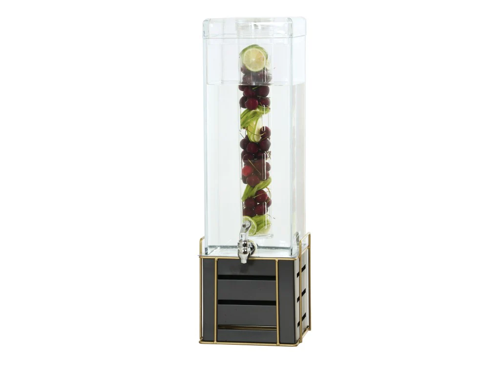 Cal Mil 22090-3INF-90 3 Gallon Beverage Dispenser with Infusion Chamber Acrylic Black Cal Mil 22090-3INF-90 3 Gallon Beverage Dispenser with Infusion Chamber Acrylic Black