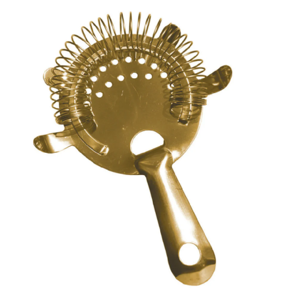 Spill-Stop 1014-2 6 Inch 4 Prong Cocktail Strainer PVD Gold Coated Stainless Steel Spill-Stop 1014-2 6 Inch 4 Prong Cocktail Strainer PVD Gold Coated Stainless Steel