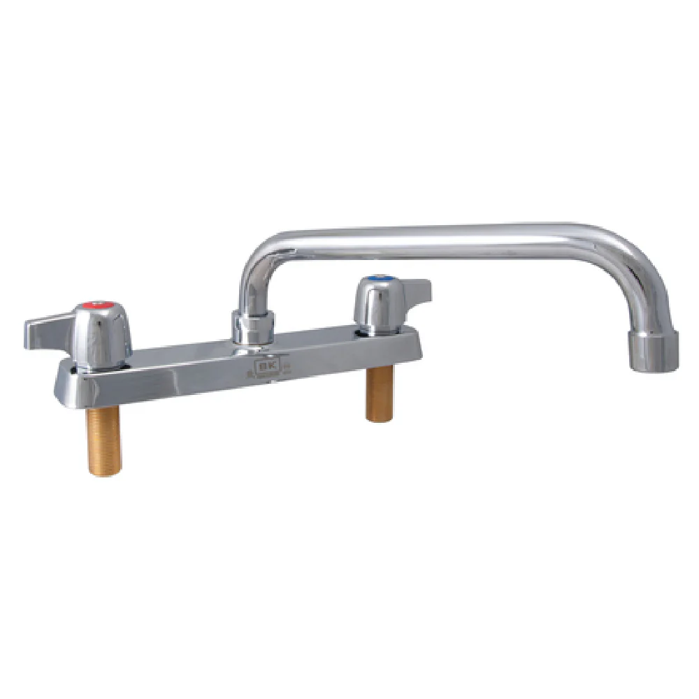 BK Resources BK8D-6-G 8 Inch OC Standard Duty Deck Mount Faucet Lead Free Polished Nickel Chrome Finish