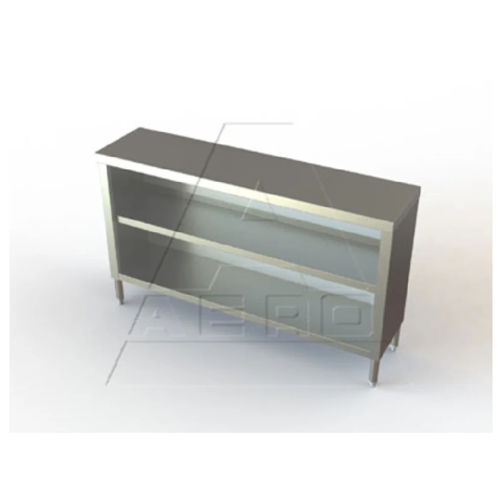 AERO Manufacturing DC-15144 144 Inch 16 Gauge Stainless Steel Dish Cabinet with 2 Undershelves AERO Manufacturing DC-15144 144 Inch 16 Gauge Stainless Steel Dish Cabinet with 2 Undershelves
