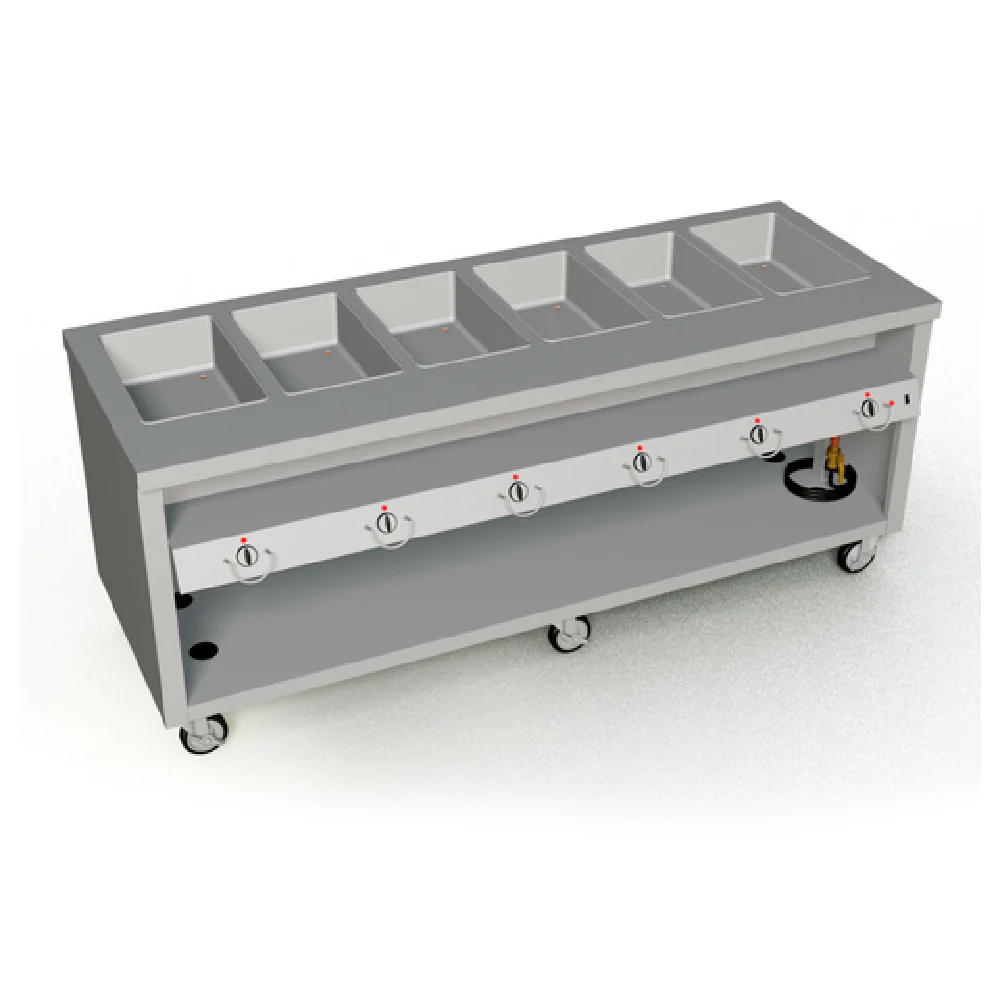 Duke TEHF-88SS_240/60/1 88 Inch Electric Hot Food Unit with 6 Heat Wells