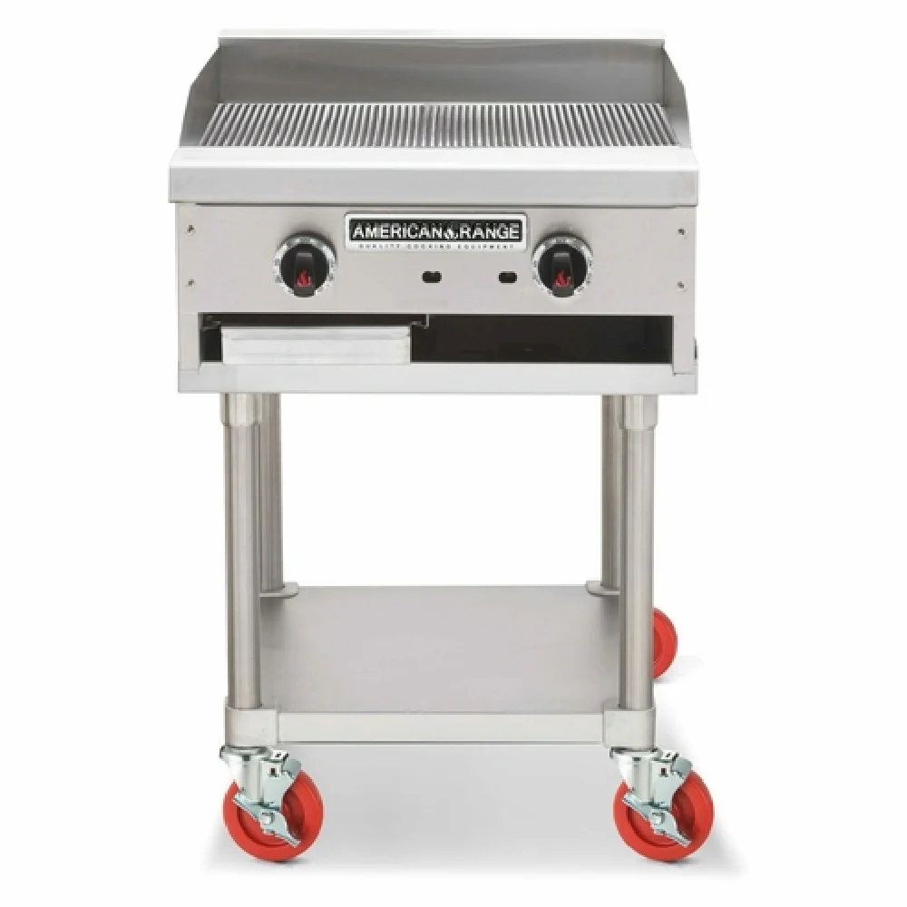 American Range ARTGG-48 48 Inch Grooved Griddle Gas Countertop Stainless Steel 4 Burner 80000 BTU