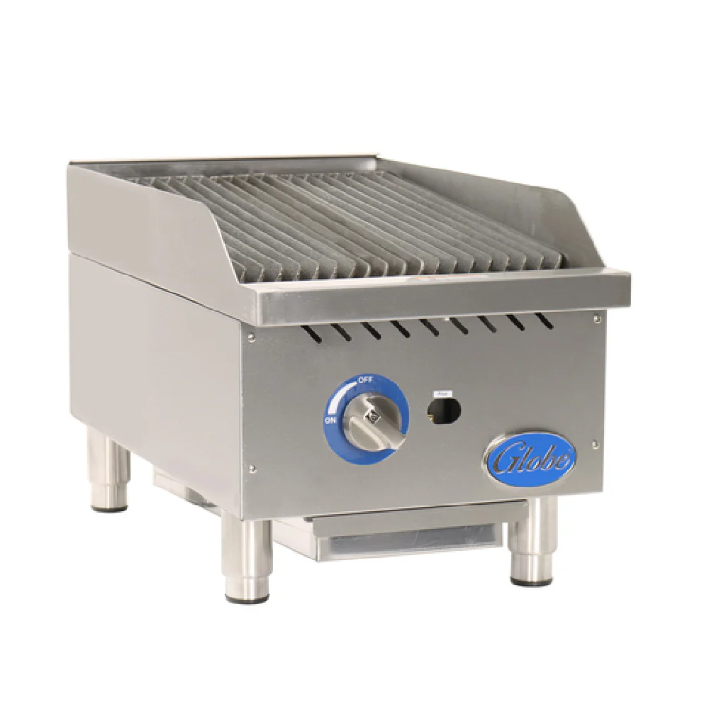 Globe GCB15G-RK 15 Inch Gas Charbroiler Char Rock Countertop 1 Burner 40000 BTU Globe GCB15G-RK 15 Inch Gas Charbroiler Char Rock Countertop 1 Burner 40000 BTU