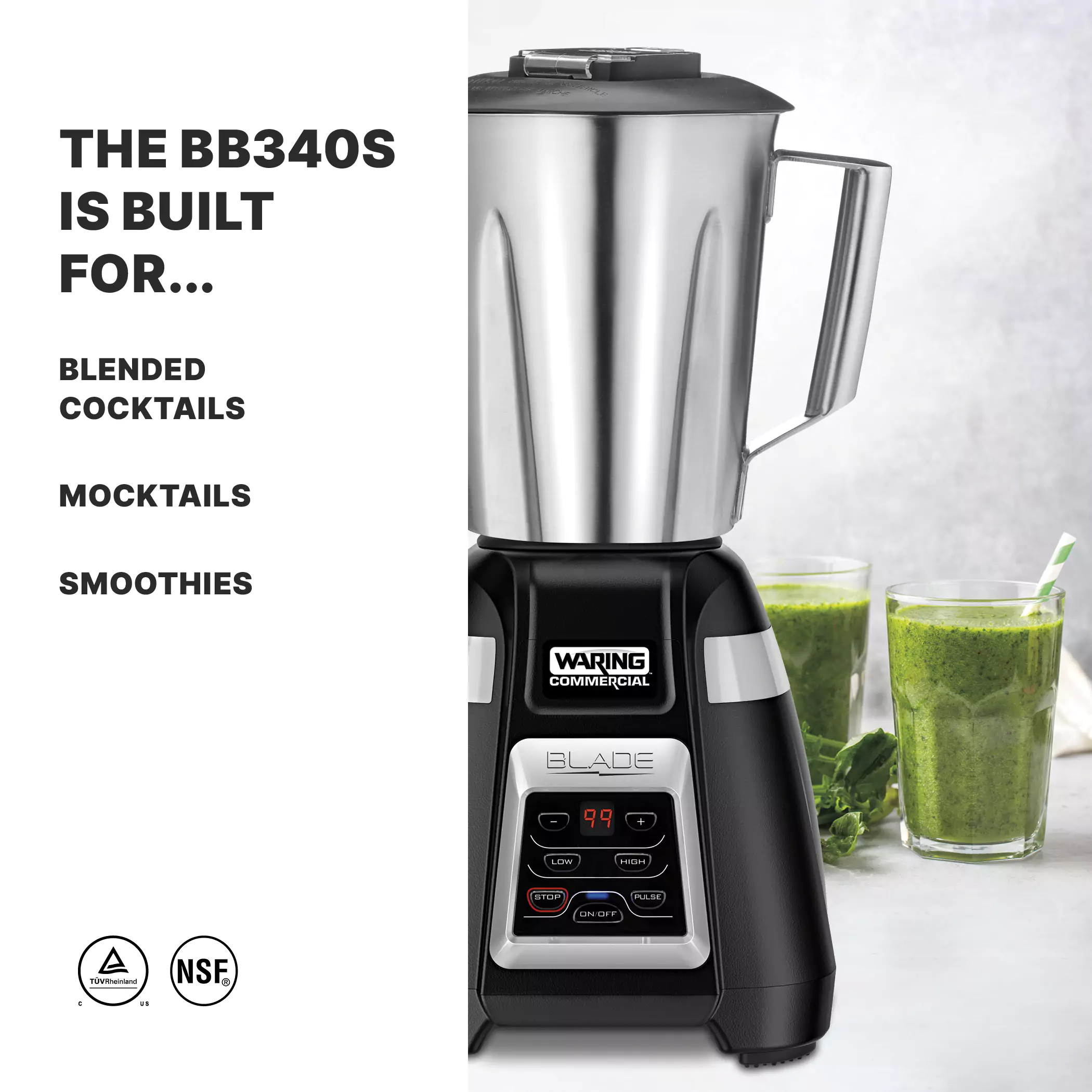 Waring BB340SK 10 Liter Bar Blender with Stainless Steel Container Waring BB340SK 10 Liter Bar Blender with Stainless Steel Container