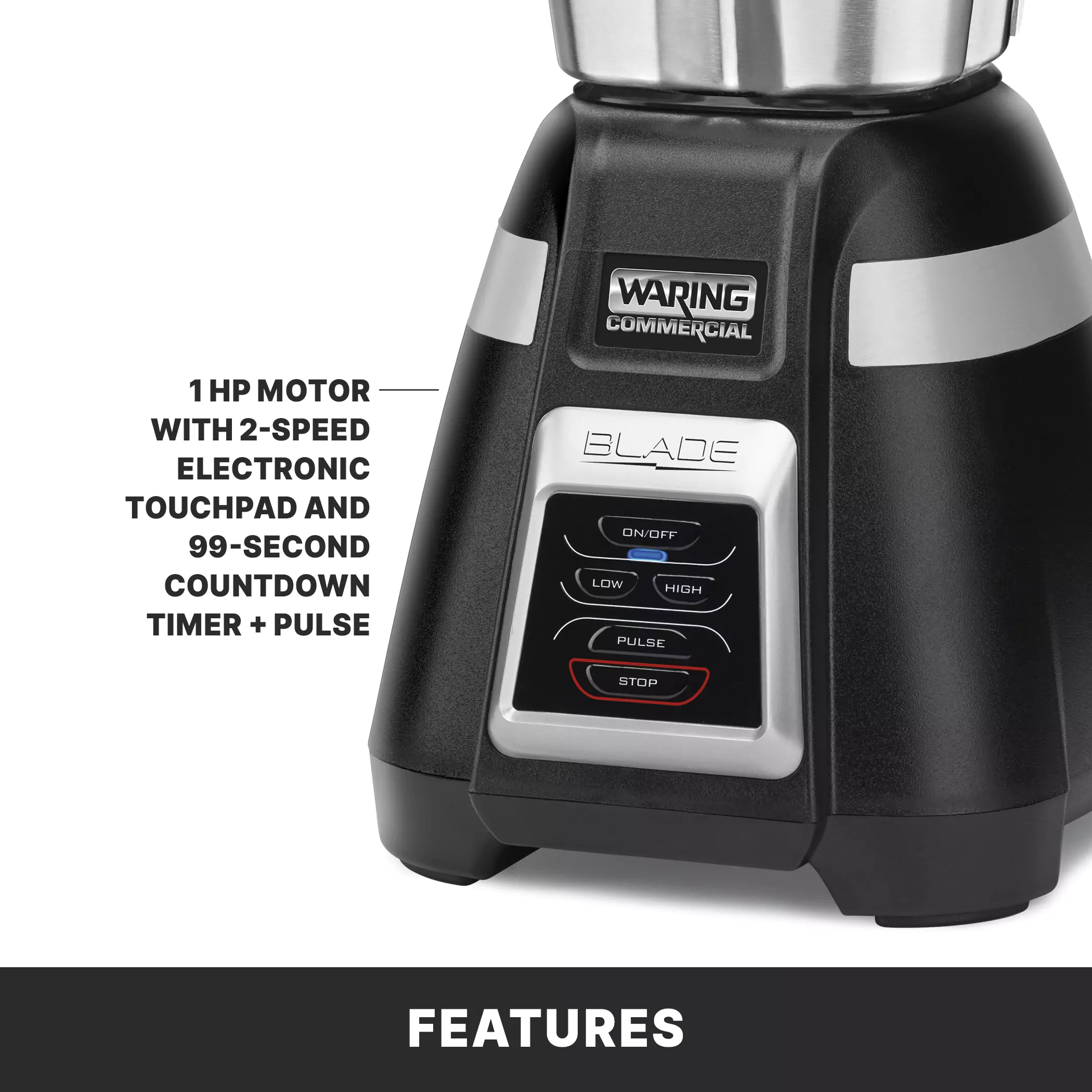 Waring BB340SK 10 Liter Bar Blender with Stainless Steel Container Waring BB340SK 10 Liter Bar Blender with Stainless Steel Container