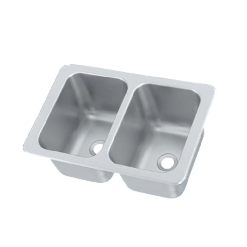 Vollrath 102-1-2 10 Inch Drop-In Sink Two Compartment Stainless Steel with Drains