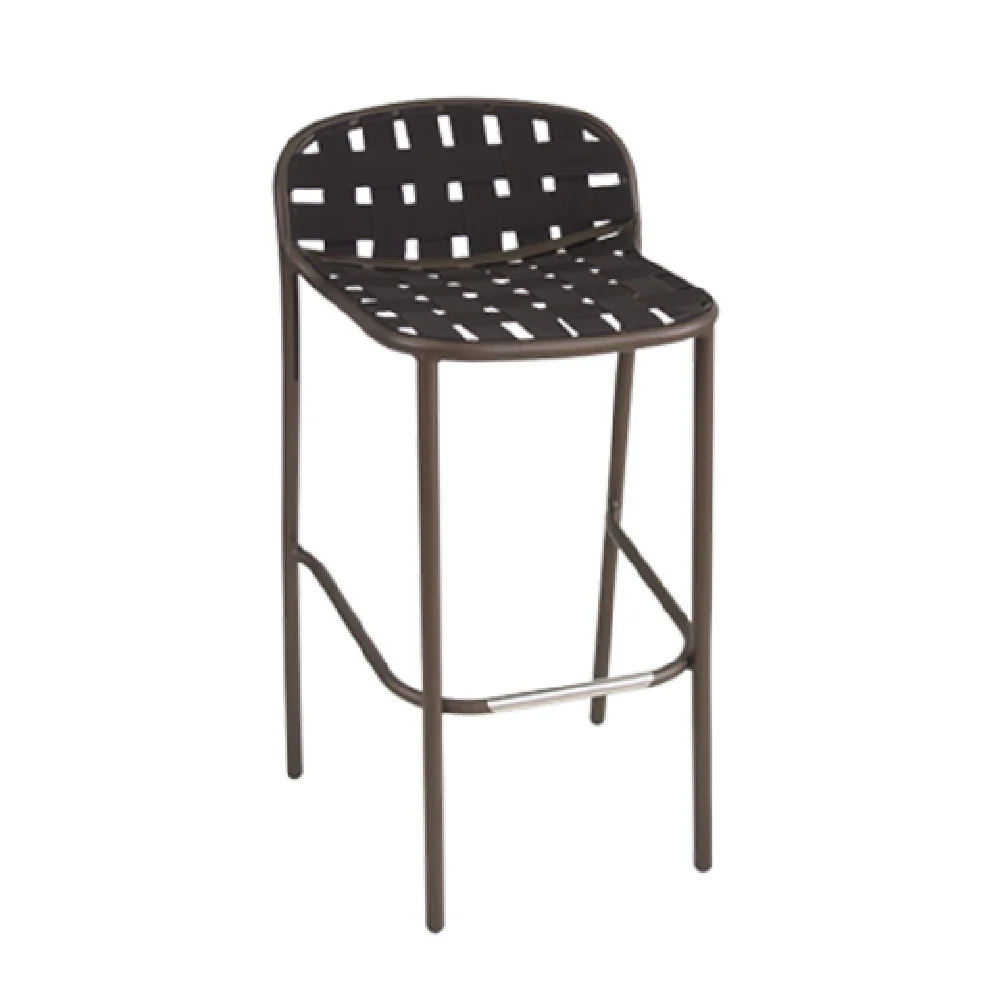 emuamericas, llc E533 20 Inch Armless Bar Stool Fabric/aluminum Indoor/outdoor with woven elastic straps emuamericas, llc E533 20 Inch Armless Bar Stool Fabric/aluminum Indoor/outdoor with woven elastic straps