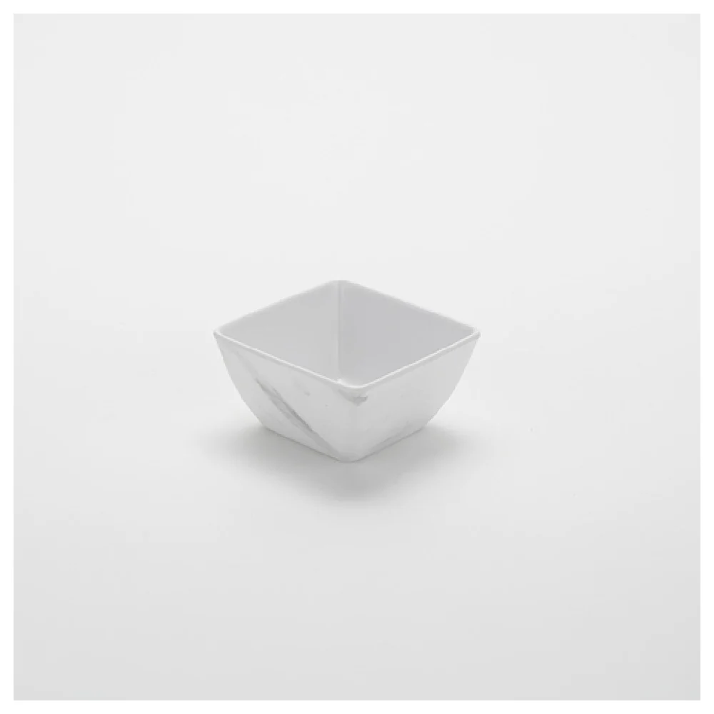 American Metalcraft MWMSQ5 19 Oz Bowl Square Melamine White Marble Pattern