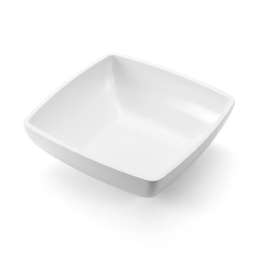 Steelite DFBSQ12ME020 6.0 Qt Bowl Metro White Melamine Square 12 Inch