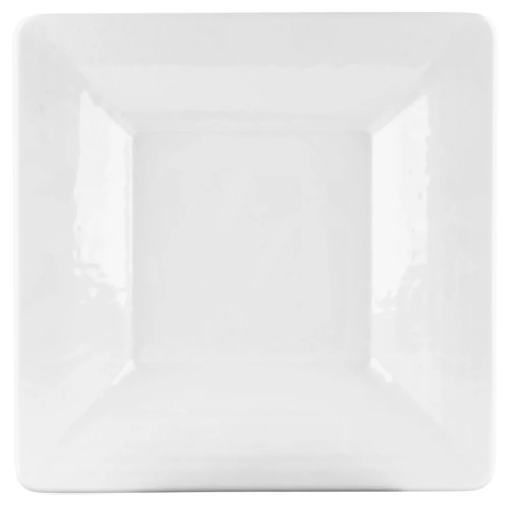 GET Enterprises DB10RR-W 10 Inch 32 Oz Bowl Square Pebble Textured White Melamine