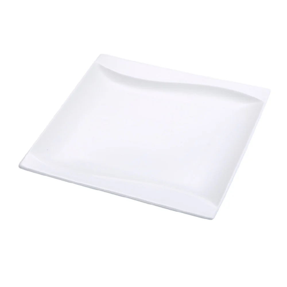 Yanco SW-108 8 Inch Square Sea Wave Plate Porcelain Wavy Rim - 3 Dozen Cases Yanco SW-108 8 Inch Square Sea Wave Plate Porcelain Wavy Rim - 3 Dozen Cases