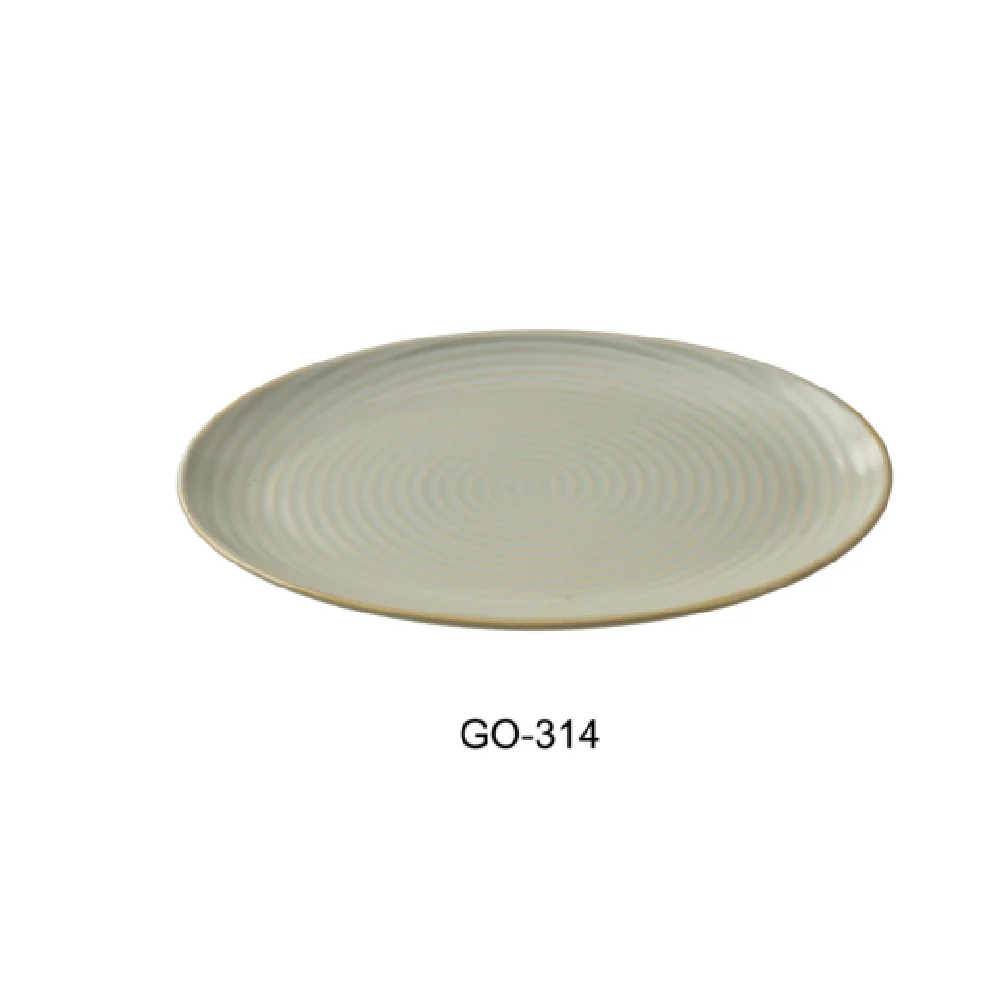 Yanco GO-314 14-1/4 Inch Dinner Plate Coupe Rim Earthy Tone Porcelain