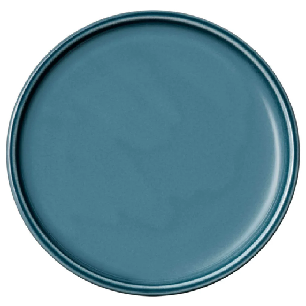 Libbey 9251217E 6-1/2 Inch Diameter Coupe Round Plate Porcelain Petrol Blue