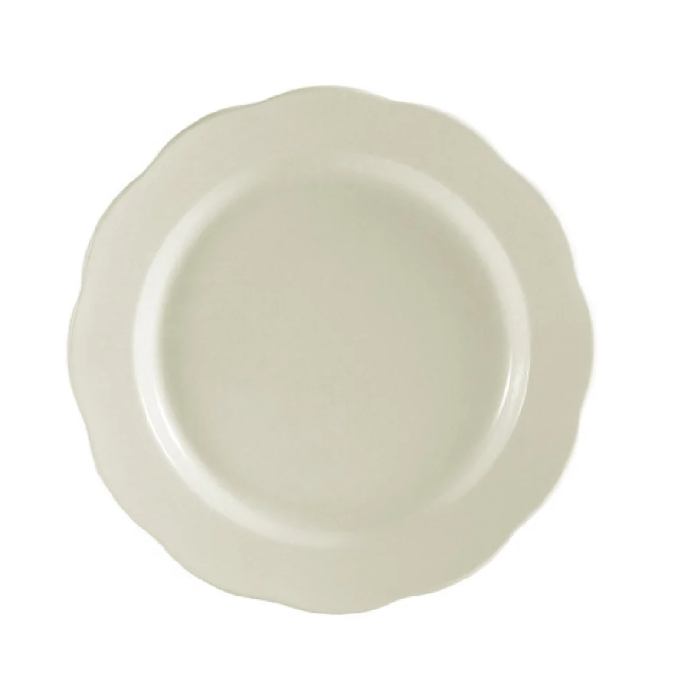 CAC China SC-20 11-1/4 Inch Scallop Rim Plate American White Stoneware CAC China SC-20 11-1/4 Inch Scallop Rim Plate American White Stoneware