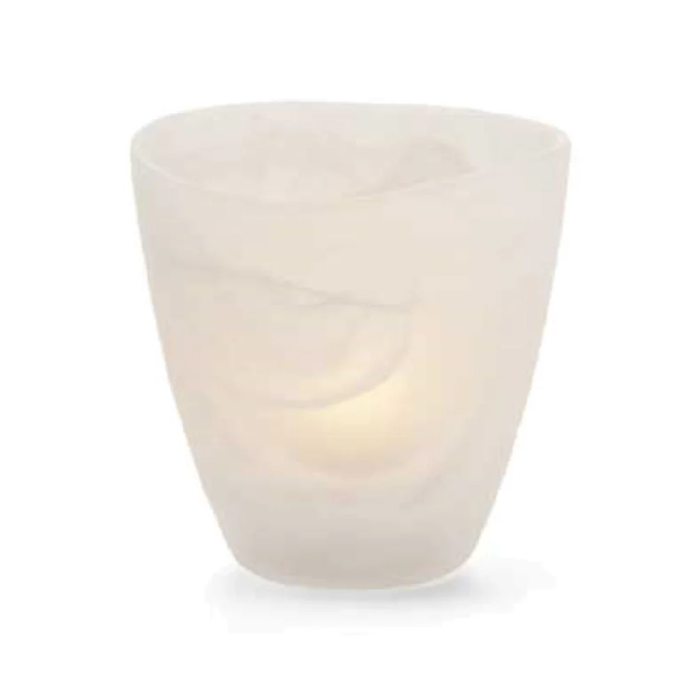 Hollowick 6817SC 3-3/4 Inch Votive Candle Holder Glass Satin Crystal with Freeform Top