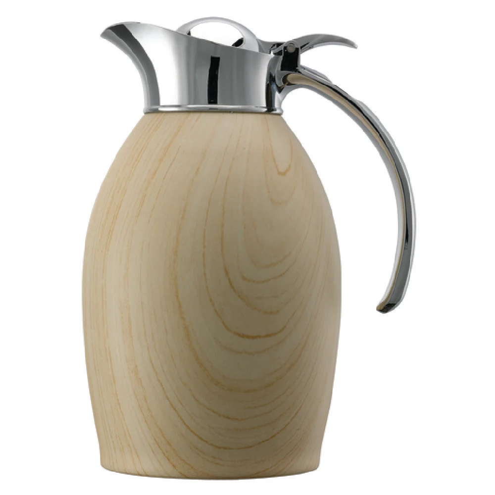 Service Ideas 981C10BSLW 4-3/4 Inch Carafe 33.8 Oz Stainless Steel Flip Top Hydro-Dipped Wood Finish Service Ideas 981C10BSLW 4-3/4 Inch Carafe 33.8 Oz Stainless Steel Flip Top Hydro-Dipped Wood Finish