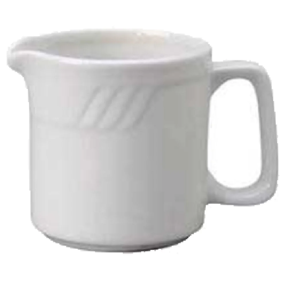 Vertex China SAU-CM-Y 6 Oz. Creamer with Handle Sculpted Lines Pumpkin Vertex China SAU-CM-Y 6 Oz. Creamer with Handle Sculpted Lines Pumpkin