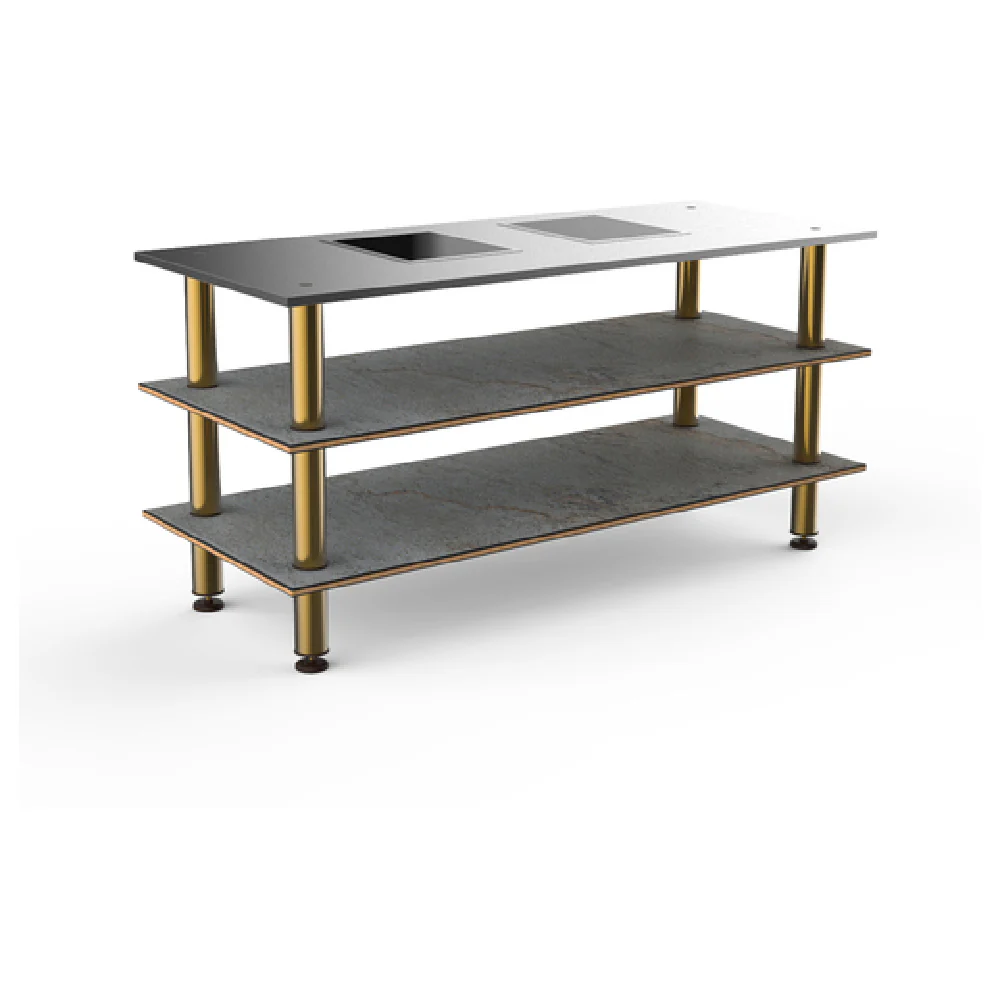 Mogogo Buffet Solutions MGCMLD01GBXF 71 Inch 3 Tier Double Well Electric Cooking Station Stainless Steel
