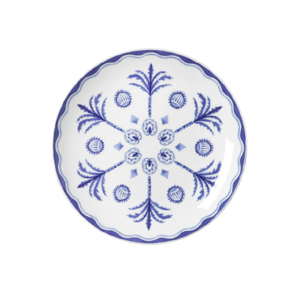 Steelite 82124AND0163 8.25 Inch Sultans Garden Blue Round Coupe Bone China Plate