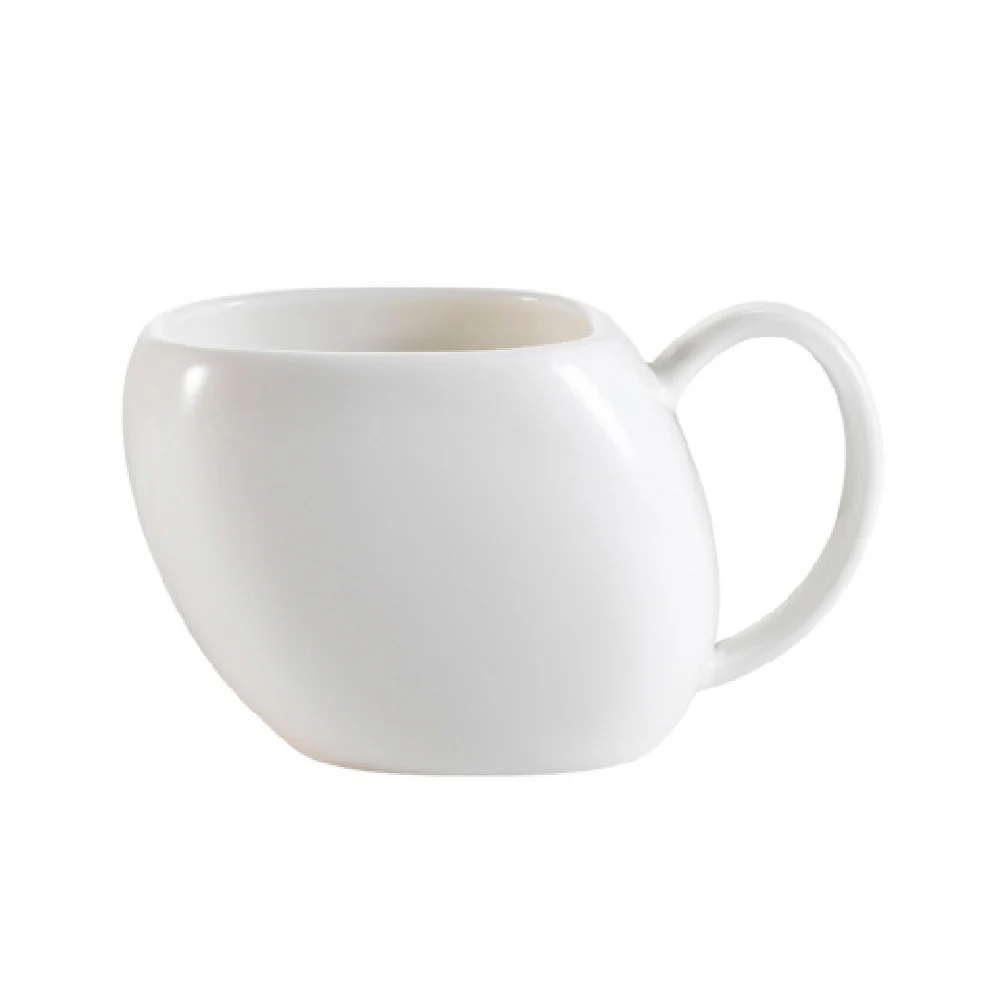 CAC China WH-1 5-1/2 Oz. White Pearl Coffee Cup Porcelain Non-Stackable
