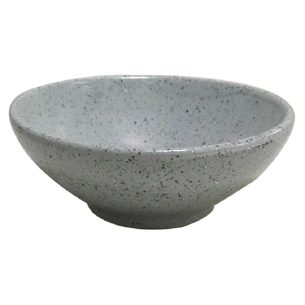 GET Enterprises PA1944930024 2-7/10 Oz. Mini Bowl Round Coupe Rolled Edge Porcelain Speckled Grey