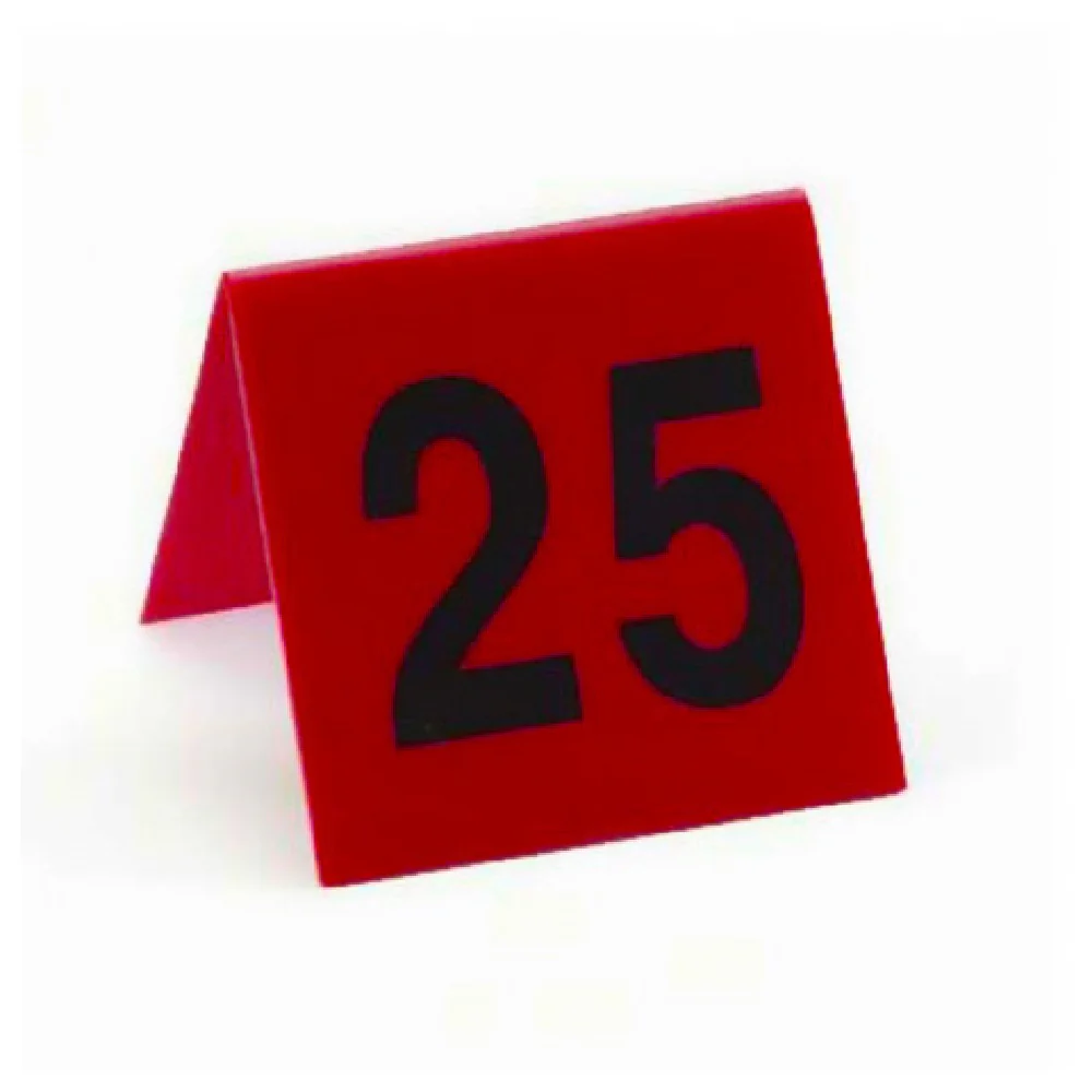 Cal Mil 226 3 Inch Number Tent Set of 1 to 25 Red Break Resistant Plastic Cal Mil 226 3 Inch Number Tent Set of 1 to 25 Red Break Resistant Plastic