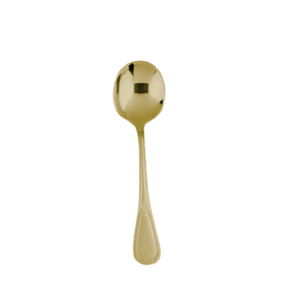 Fortessa 1.9.210.00.003 6.4 Inch Bouillon Spoon Dishwasher Safe Gold 18/10 Stainless Steel