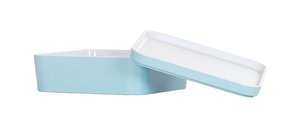 Cal-Mil 24130-8-127 8.25 Inch Square Bento Box Dishwasher Safe Melamine Ocean Blue Cal-Mil 24130-8-127 8.25 Inch Square Bento Box Dishwasher Safe Melamine Ocean Blue