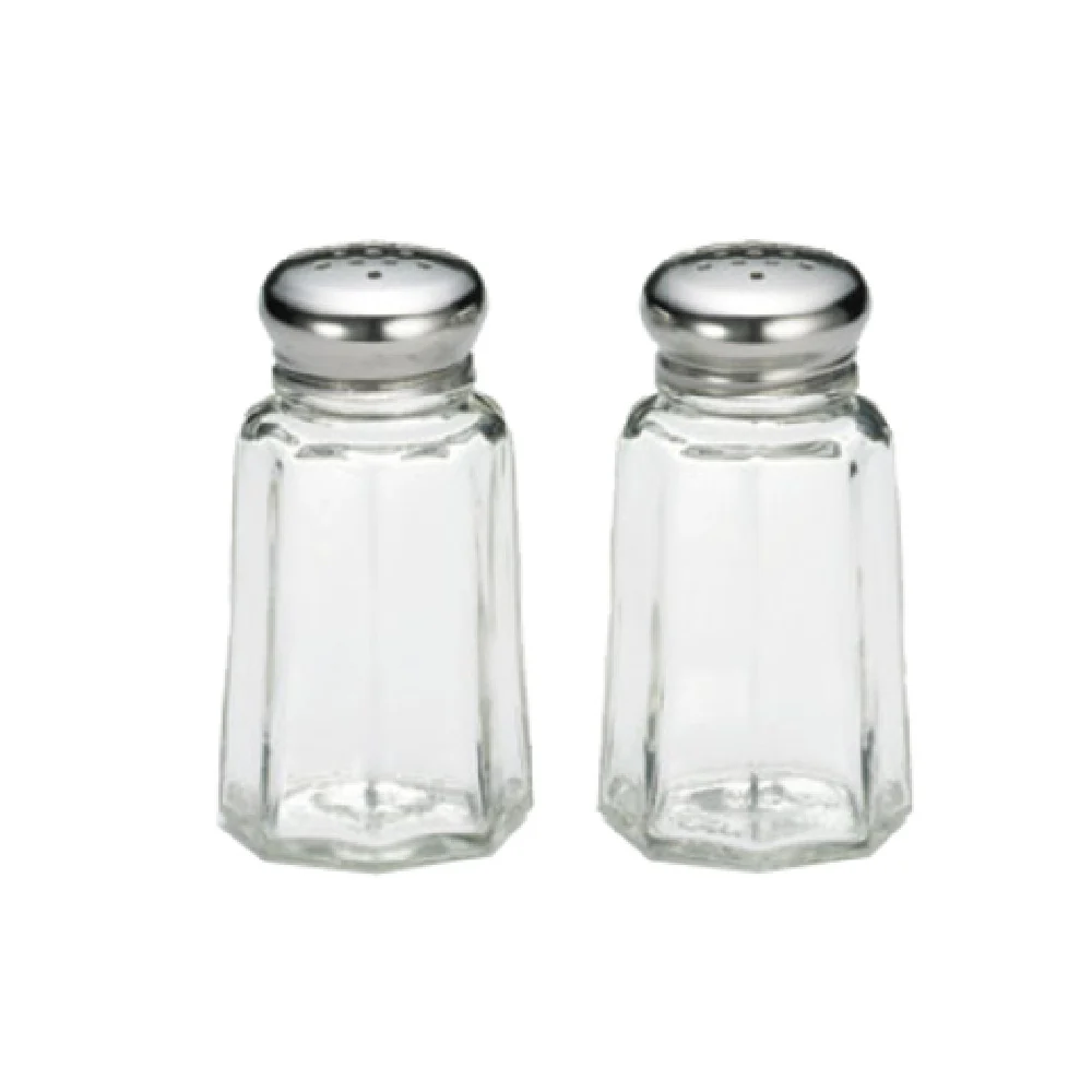Tablecraft 150S&P-2 1 Oz Salt and Pepper Shaker with Stainless Steel Top Glass Tablecraft 150S&P-2 1 Oz Salt and Pepper Shaker with Stainless Steel Top Glass