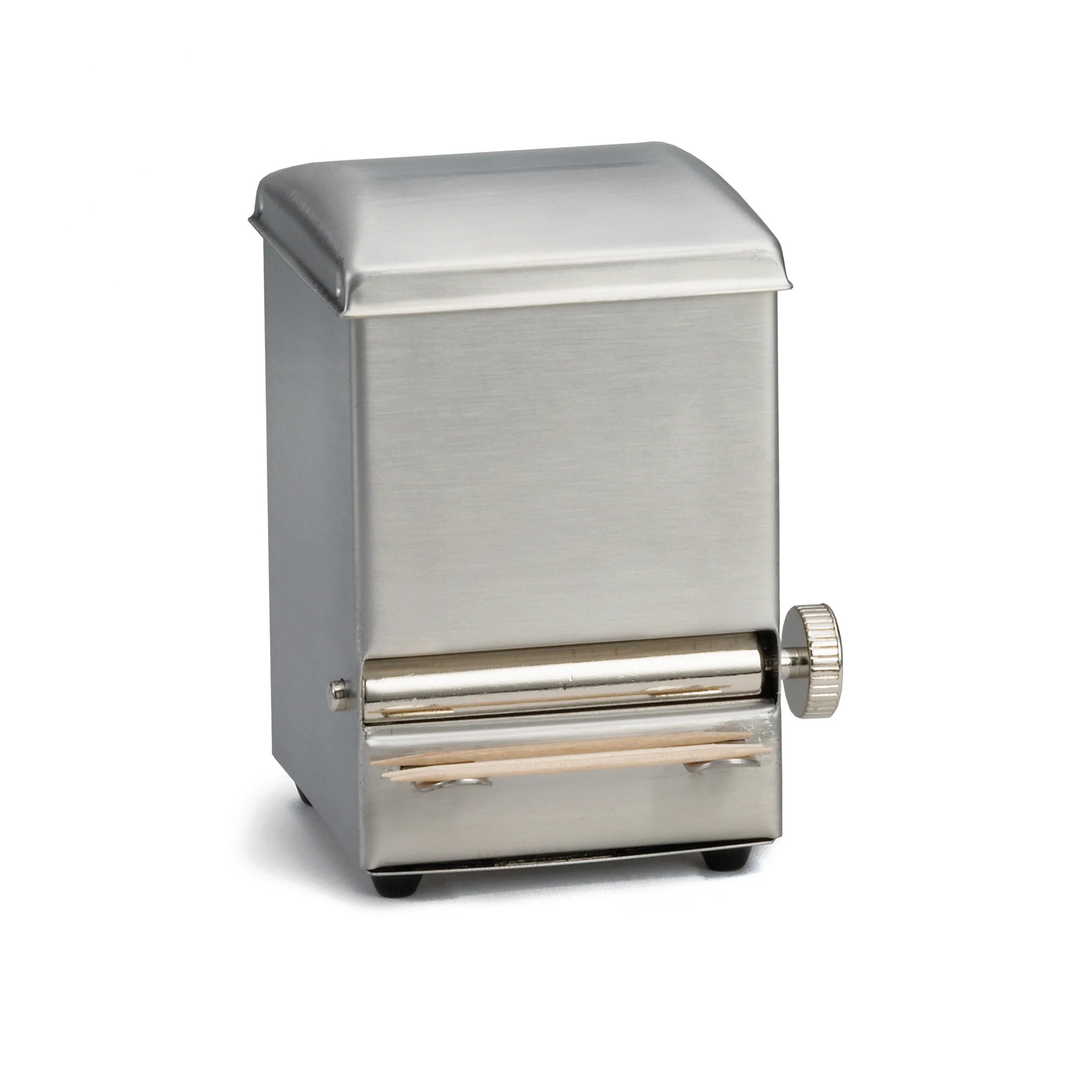 Tablecraft 236 3-3/4 Inch Toothpick Dispenser Top Loading Dishwasher Safe Stainless Steel