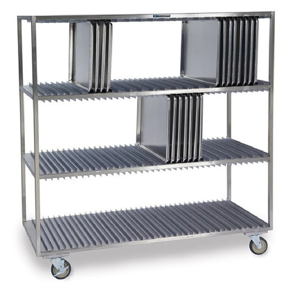 Lakeside PB848 63 Inch Heavy Duty Tray Drying Rack 120 Tray Capacity Stainless Steel
