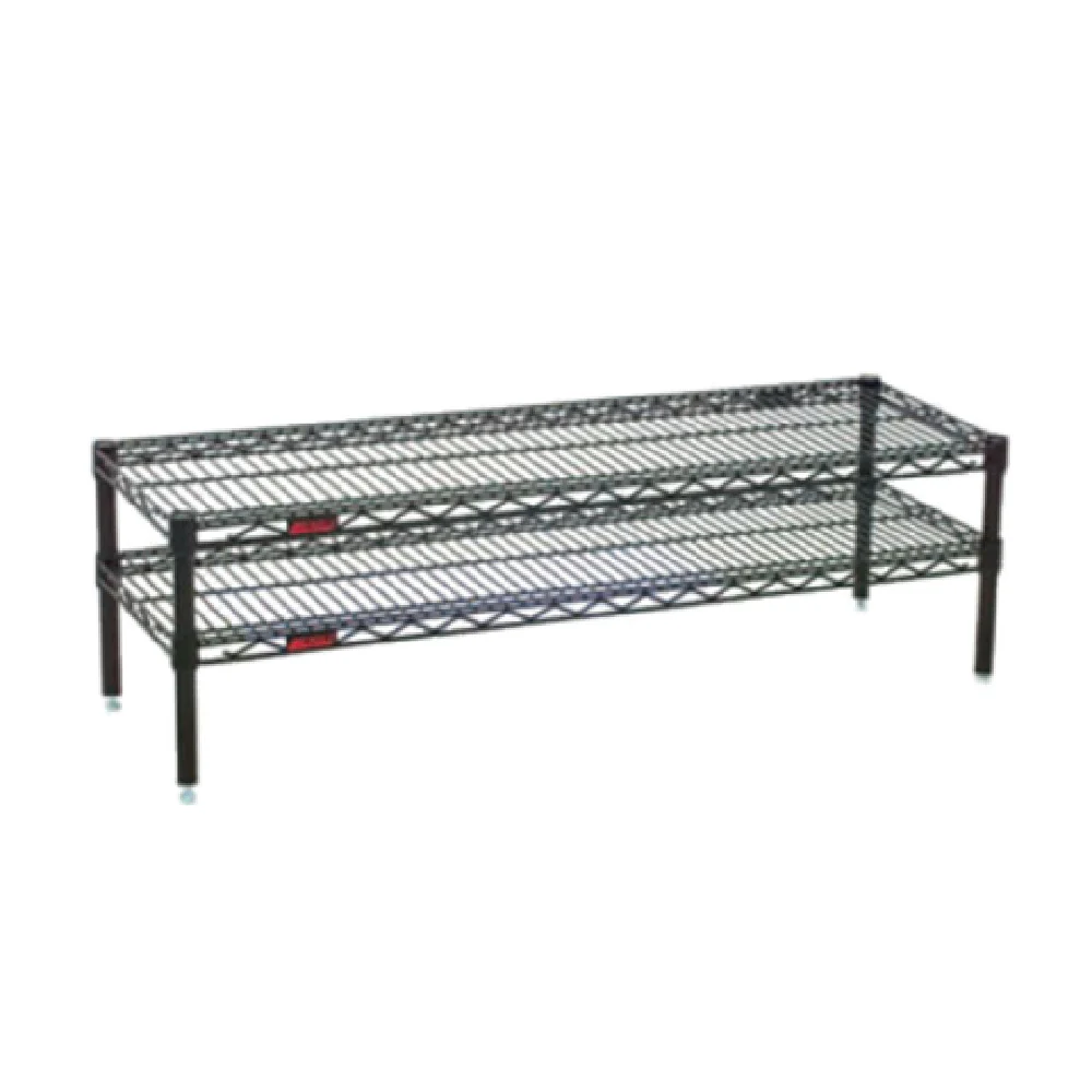 Eagle HDFCM1454BL 54 Inch 2-Tier Wire Shelving Unit Black Epoxy Finish Eagle HDFCM1454BL 54 Inch 2-Tier Wire Shelving Unit Black Epoxy Finish