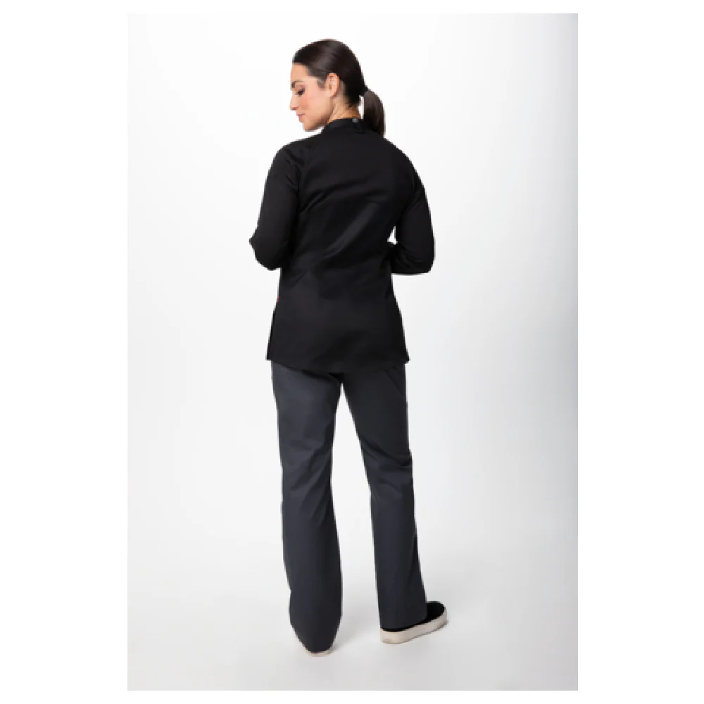 Chef Works CBS01W-BLK-XL 37 Inch Women's Tulum Chef Coat Raglan Long Sleeve with Snap Closure Chef Works CBS01W-BLK-XL 37 Inch Women's Tulum Chef Coat Raglan Long Sleeve with Snap Closure