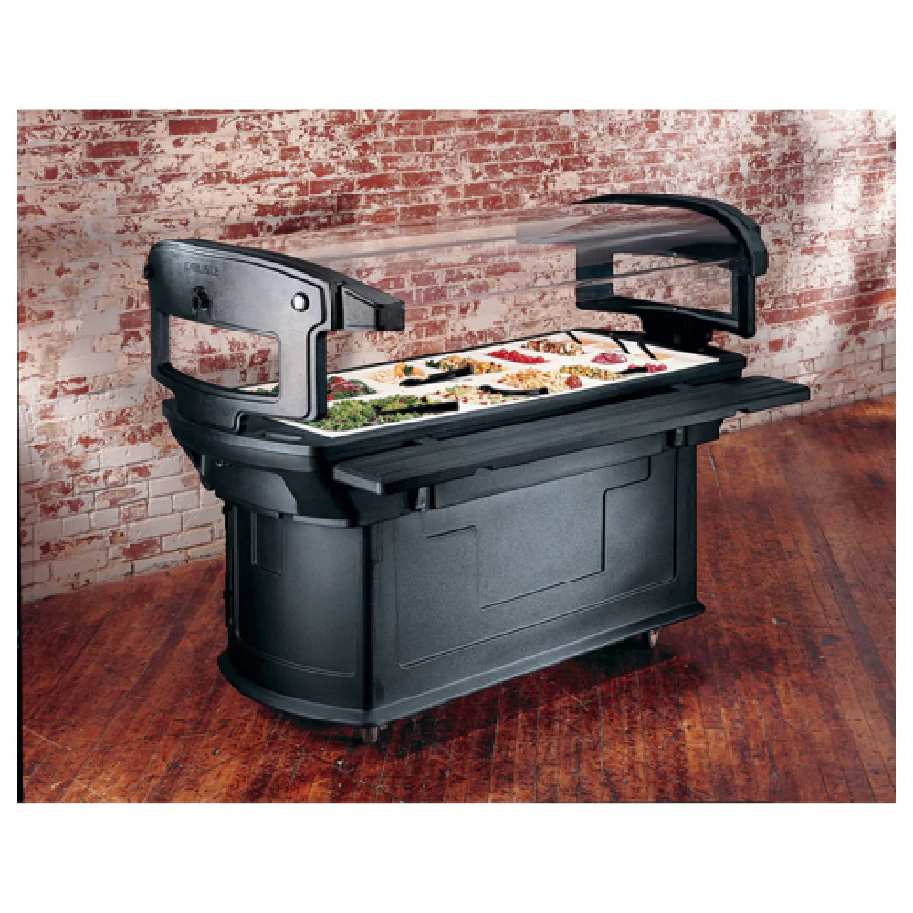 Carlisle 771103 93 Inch Cold Food Serving Counter Mobile with Casters Black Poly Carlisle 771103 93 Inch Cold Food Serving Counter Mobile with Casters Black Poly