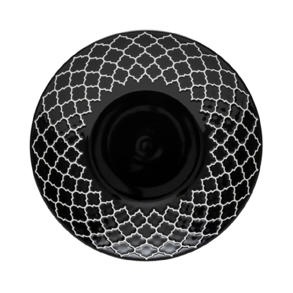 Libbey 109979 8-7/8 Inch Plate Deep Coupe With Well Black China Libbey 109979 8-7/8 Inch Plate Deep Coupe With Well Black China