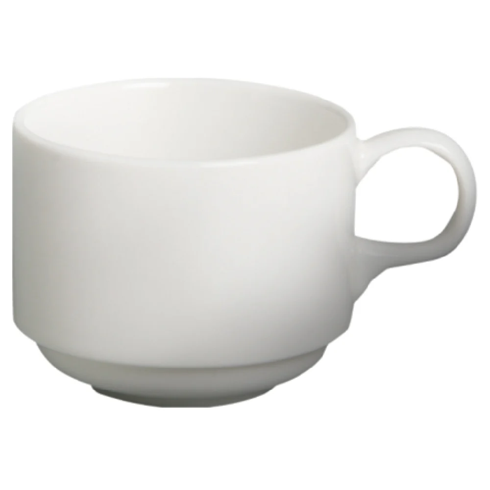 Cameo China 810-70C 7 Oz Diana Coffee Cup Standard Foot Stackable Ceramic White