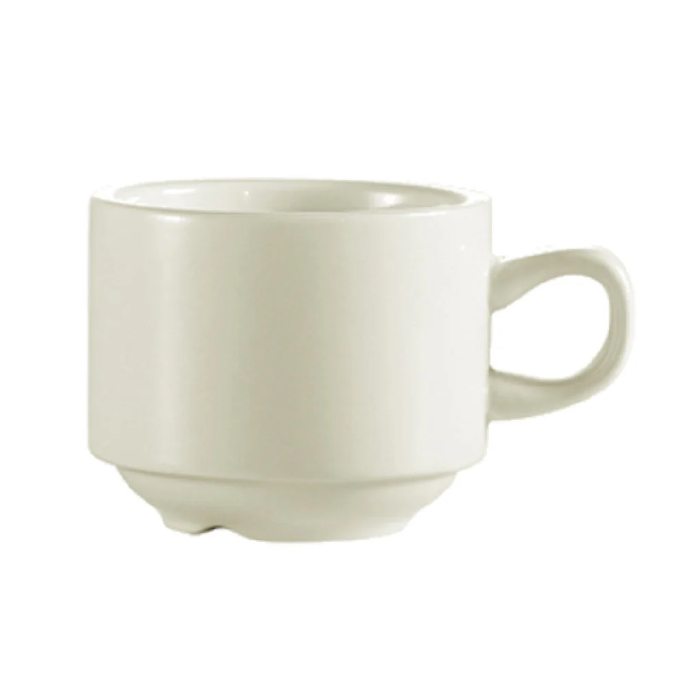CAC China REC-1 7 Oz Round Coffee Cup American White Ceramic 3-1/2 Inch