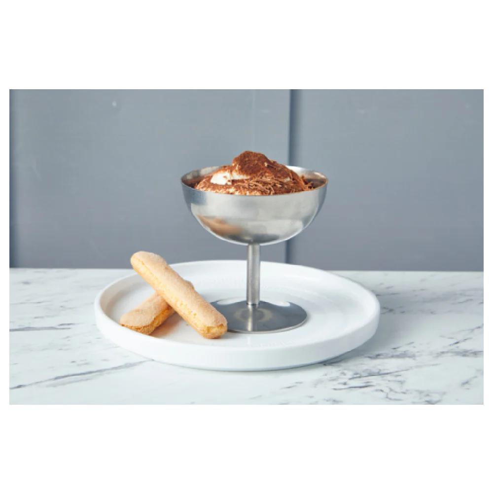 Steelite GWSUNS10V 4.0 Inch Unique Ice Cream Cup Stemmed Stainless Steel
