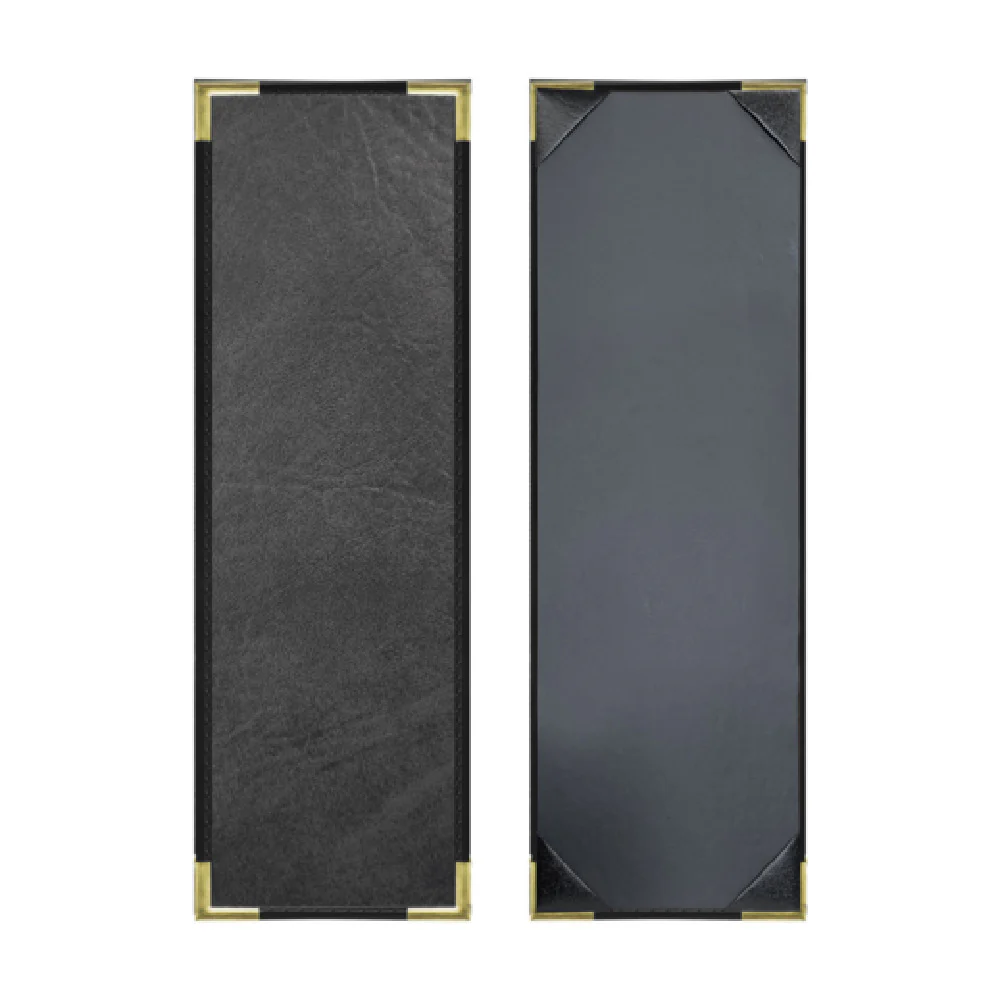 Risch SEVDX-1V 4.25 Inch Faux-leather Menu Cover Antimicrobial Black Card