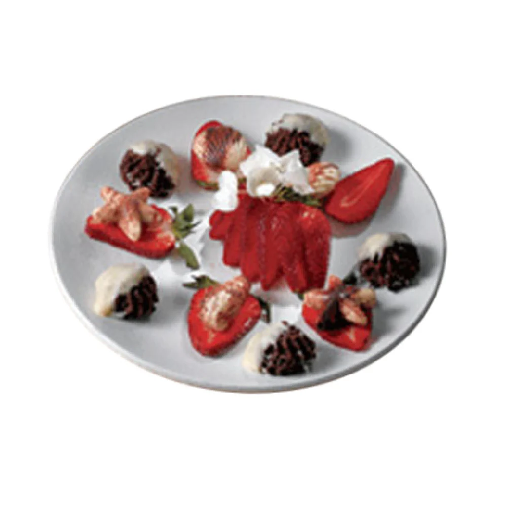 Bon Chef 2454TERRA 10 Inch Round Plate with Ceramic-look Coating Aluminum Sandstone Terra Cotta