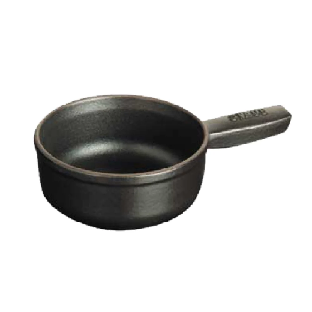 Zwilling 1461223 12 Oz Mini Cheese Fondue Pot with Enameled Cast Iron Black Matte