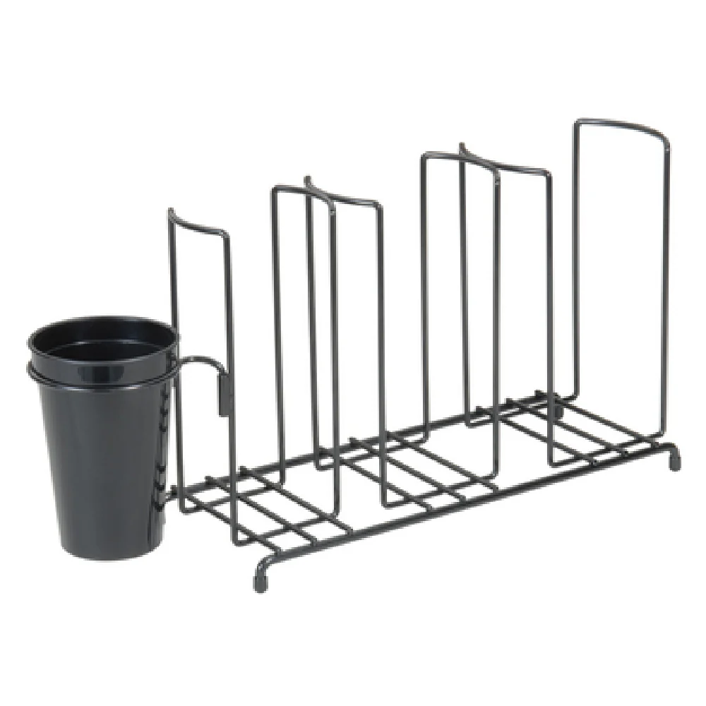San Jamar C8003WFS 17-1/2 Inch Cup and Lid Organizer with Caddy 3 Stacks Steel Wire Black San Jamar C8003WFS 17-1/2 Inch Cup and Lid Organizer with Caddy 3 Stacks Steel Wire Black