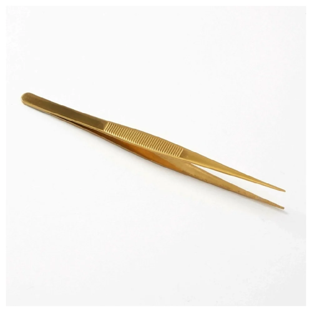 American Metalcraft TWSG6 6-1/4 Inch Straight Bar Tweezers Dishwasher Safe Stainless Steel Gold