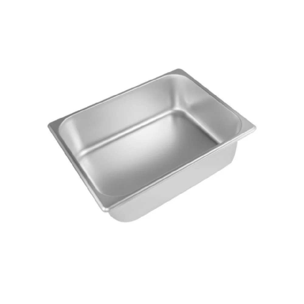 CAC China STPH-S25-4 1/2-size 25 Gauge Stainless Steel Steam Pan with Dishwasher Safe