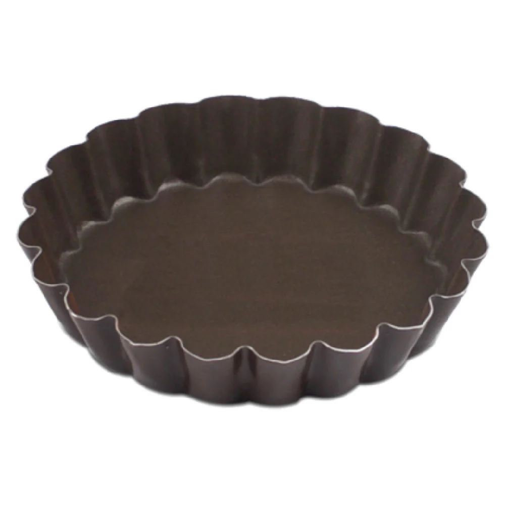 JB Prince M123B 100NS 4 Inch Tartlette Non-stick Fluted Tinned Steel 12 Packs