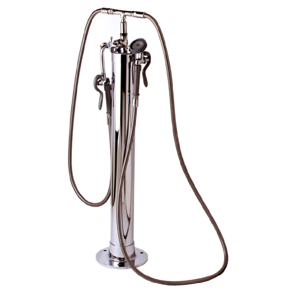 T&S Brass B-0190 4 Inch Diameter Kettle Filler Stanchion With Floor Mounting Flange