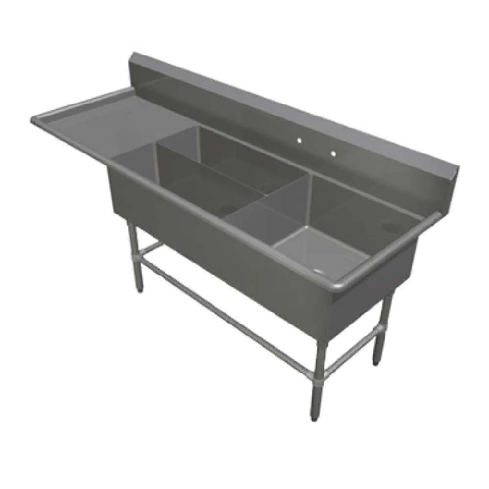 John Boos 43PBPS32244-1D30L 90 Inch Pro-Bowl Platter Sink Stainless Steel with Left Drainboard