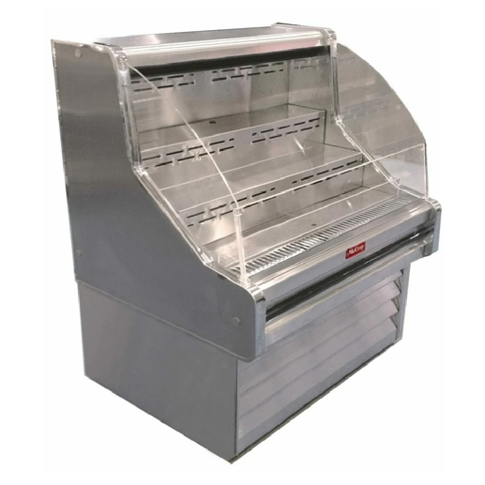 Howard-McCray SC-OS35E-6C-S-LED 75 Inch Open Merchandiser with Curved Panels